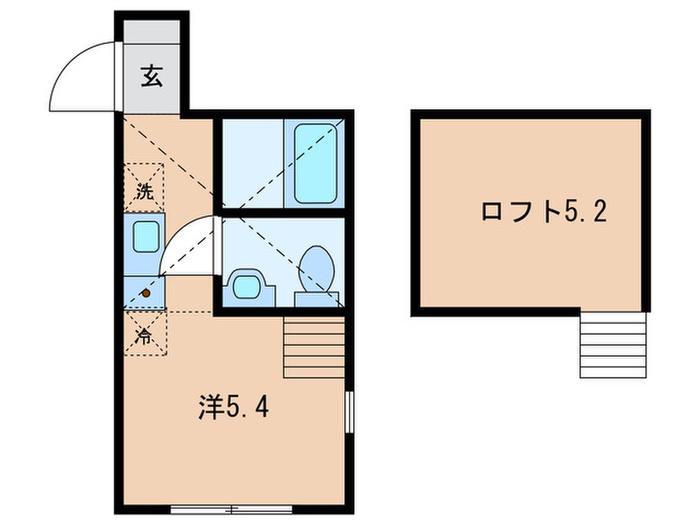 レクレールEDA(ワンルーム/2階)の間取り写真