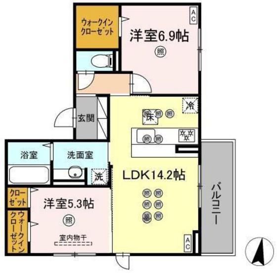 岡山電軌東山本線 城下駅(岡山) 徒歩16分 3階建 新築(2LDK/1階)の間取り写真