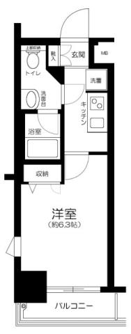 プレール・ドゥーク目白アベニュ(1K/8階)の間取り写真