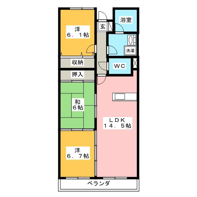パルクプロッシュ(3LDK/4階)の間取り写真