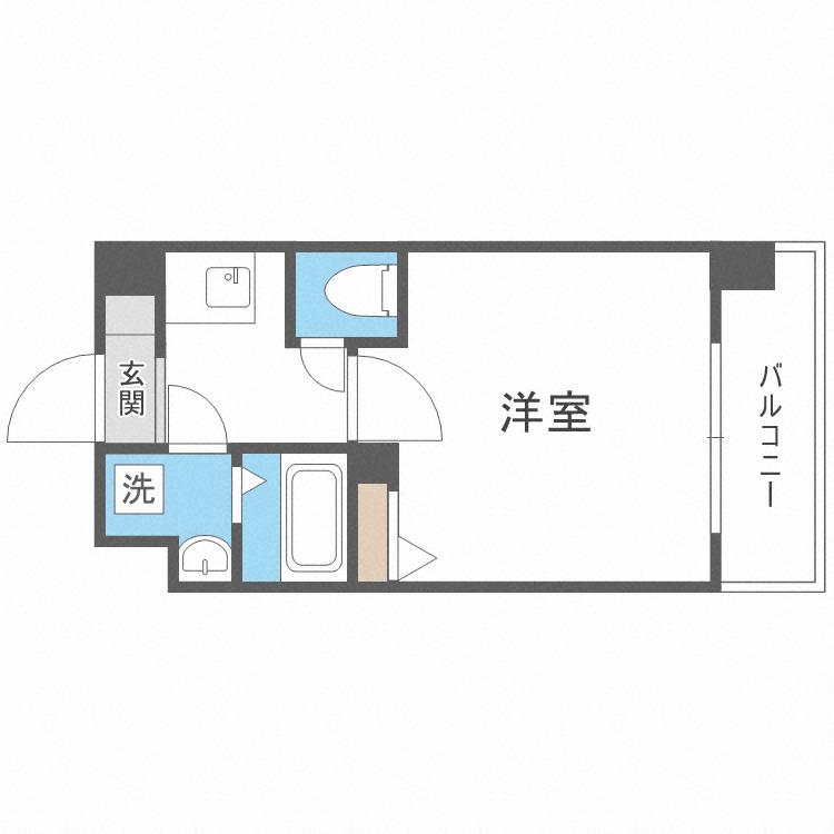 フレイランスNANBAPLACE(1K/6階)の間取り写真
