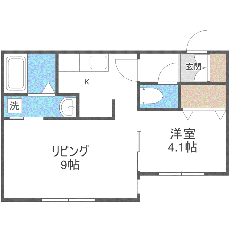 レトワール平岸(1LDK/1階)の間取り写真