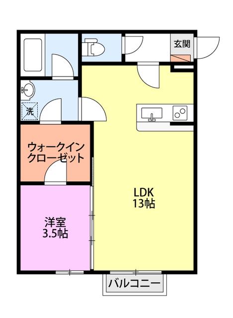 サンライズ(1LDK/1階)の間取り写真
