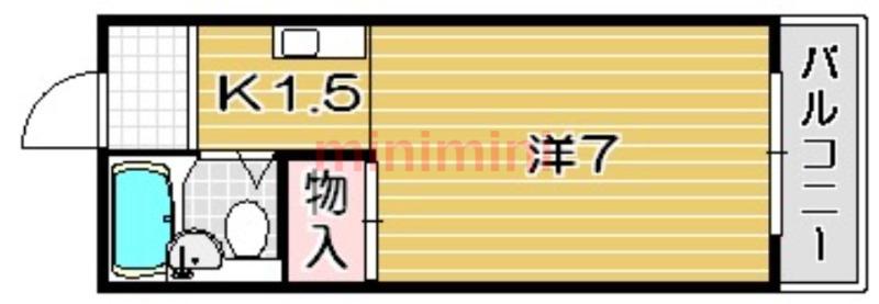 松ヶ丘エンビイマンション(1K/2階)の間取り写真