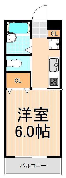 プライムハウス(1K/2階)の間取り写真