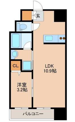 バリューエクセ(1LDK/10階)の間取り写真