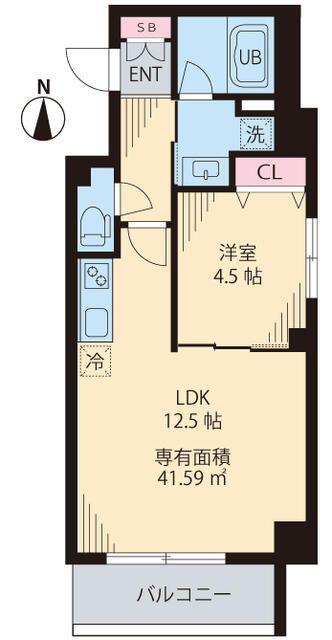 レコルト ヴィル高円寺(1LDK/3階)の間取り写真