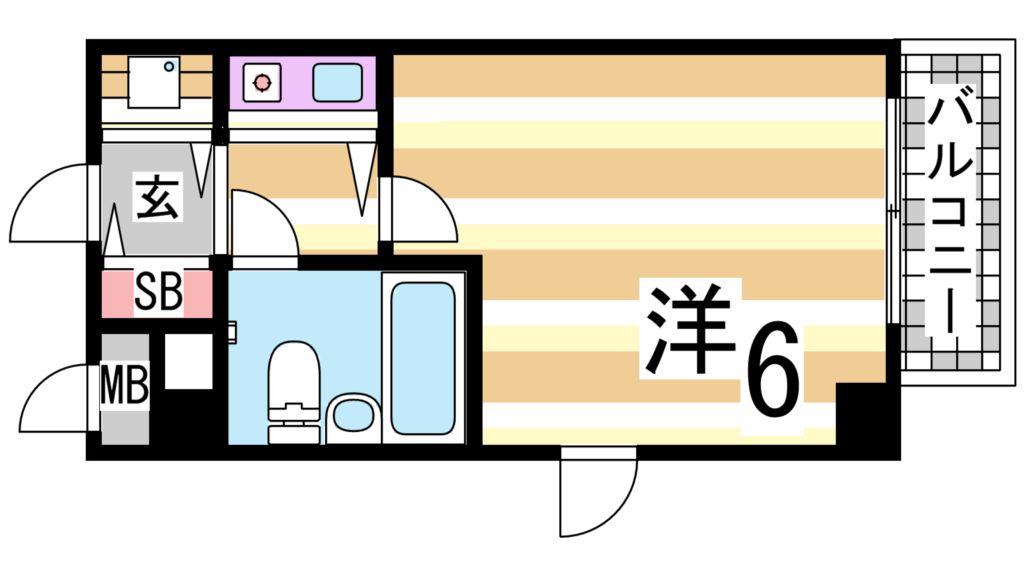 ルミエール上高丸(1K/4階)の間取り写真