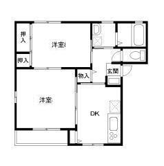 サンビアン N棟(2DK/1階)の間取り写真