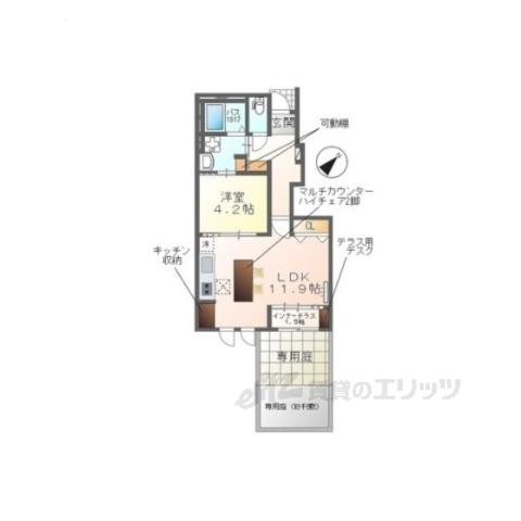 FAMILLE HANEKA C(1LDK/1階)の間取り写真