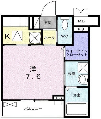 プレシャス・グリーン(1K/1階)の間取り写真