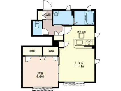 ル・プレリュートス(1LDK/1階)の間取り写真