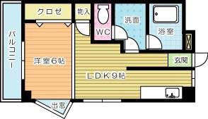 アヴィニール吉野(1LDK/4階)の間取り写真