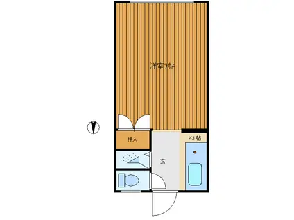 翠明荘(ワンルーム/1階)の間取り写真
