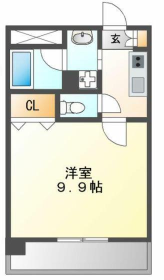 CHERRY SUITE(1K/2階)の間取り写真
