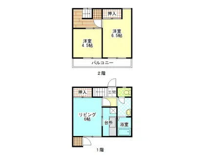 コスモ佐久取出(3K/2階)の間取り写真