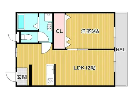 ハイツ・ユウリ(1LDK/3階)の間取り写真