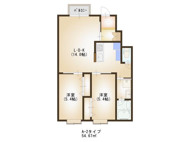 CCR-2011(2LDK/1階)の間取り写真