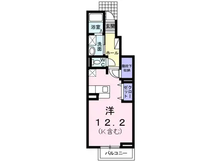 ネネムの森A(ワンルーム/1階)の間取り写真
