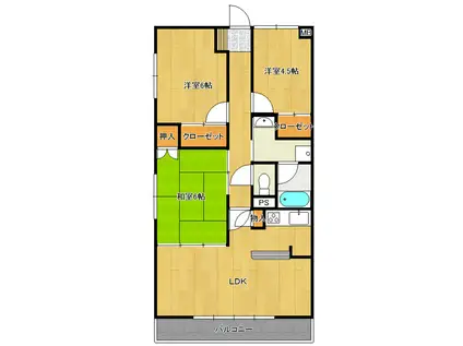 グランフィール南笠原(3LDK/2階)の間取り写真