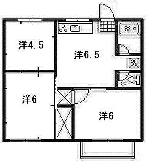 ROOM.三々五々 A(3DK/2階)の間取り写真