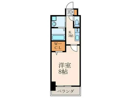 サンシャイン・プリンセス黒崎(1K/5階)の間取り写真