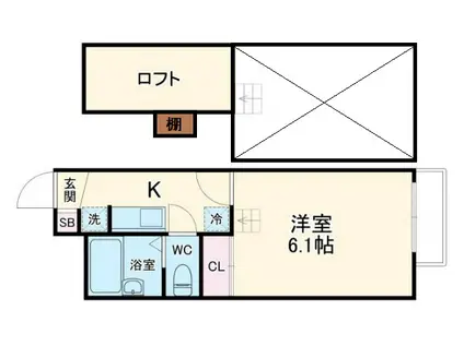 スクエア豊中(1K/2階)の間取り写真