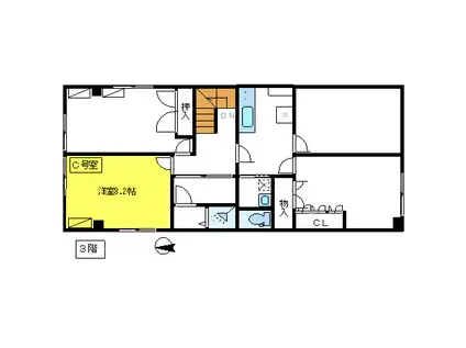 シェアハウス竜泉(ワンルーム/3階)の間取り写真