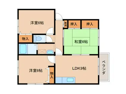 ディアコート モリオカ(3LDK/2階)の間取り写真