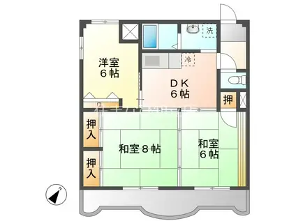 エシュリオン原崎(3DK/3階)の間取り写真