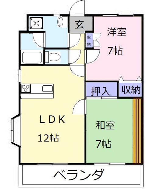 SOCIA優(2LDK/2階)の間取り写真