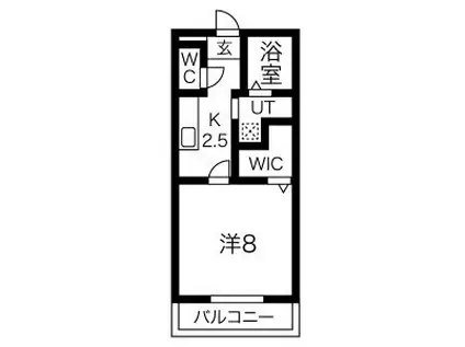 メゾンド・はなぶさIIIA(1K/1階)の間取り写真