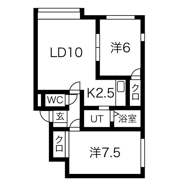 ノーマルヒル元町(2LDK/3階)の間取り写真