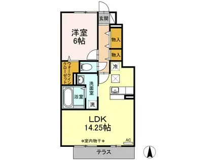 GRACE GARDEN B(1LDK/1階)の間取り写真