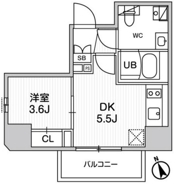 シーフォルム江戸川橋(1DK/10階)の間取り写真