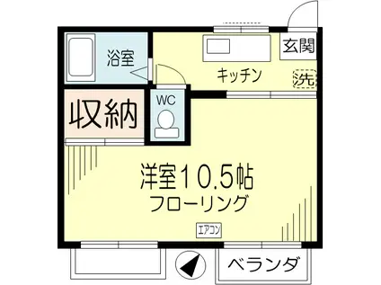 コーポポニー(1DK/2階)の間取り写真