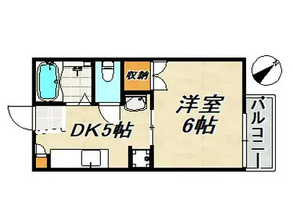 フレグランス須磨(1DK/2階)の間取り写真