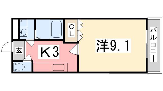 ナチュラリーハイツI(1K/1階)の間取り写真