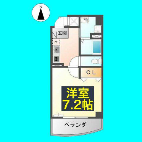 グランソレイユ(1K/5階)の間取り写真