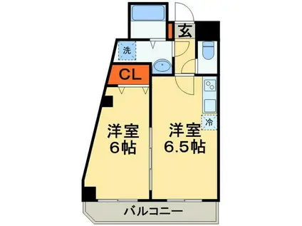 シャルマンハウス(1DK/1階)の間取り写真