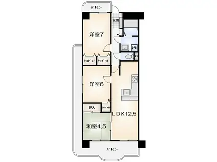 サントノーレ南昭和町(3LDK/7階)の間取り写真