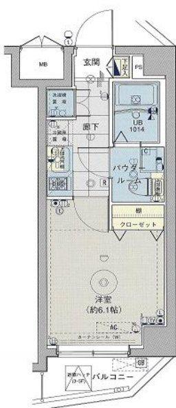 ベルグレードKS DUE(1K/3階)の間取り写真