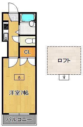 アイディール(1K/2階)の間取り写真