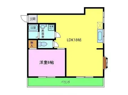 グランスカイマンション(1LDK/3階)の間取り写真