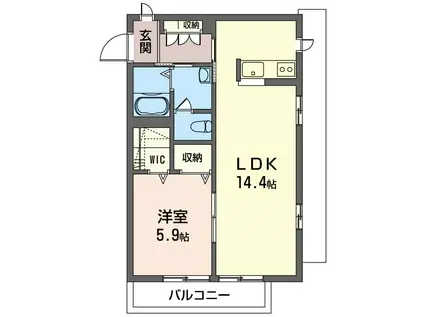 コルティーレ(1LDK/1階)の間取り写真
