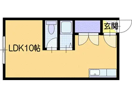 ルピナスビル(1K/2階)の間取り写真