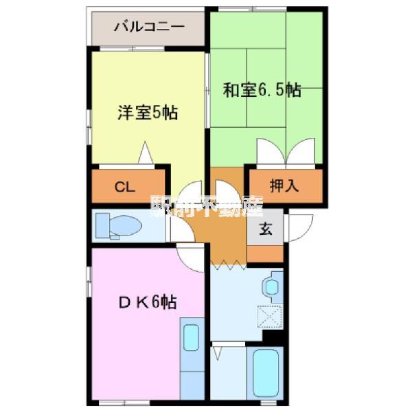 コーポイン三沢(2DK/2階)の間取り写真