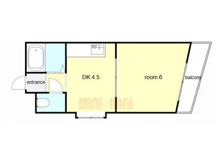RIORA塚本I・II(1DK/4階)の間取り写真