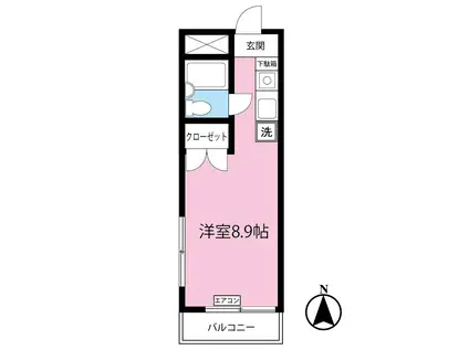 ラ・リベルテ(ワンルーム/3階)の間取り写真