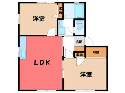 VERDE A(2LDK/1階)の間取り写真